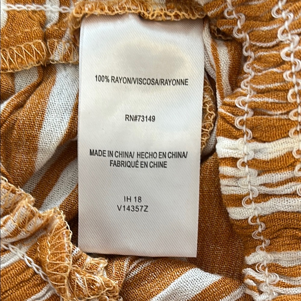 BBJ Striped Mustard and White Wide-Leg Pants - Picture 9 of 9
